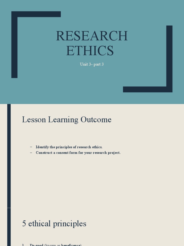 Five Principles of Research Ethics | PDF | Informed Consent | Applied ...
