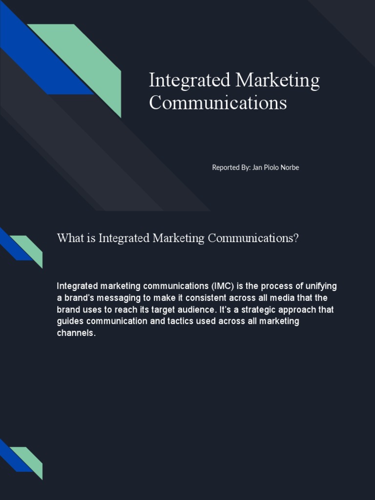 Integrated Marketing Communications PDF Marketing Marketing