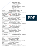 Write The Form of The Verb That Agrees With The Subject