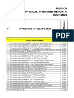 Year-End 2022 Inventory Report On Property Plant and Equipment (Ppe)