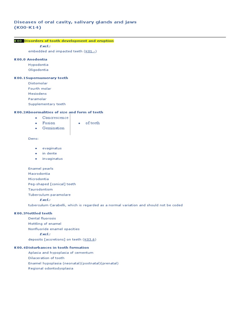 Kamus Icd - 10 Gigi Dan Mulut | PDF | Human Tooth | Tongue