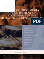 Effect of Print Media Advertisement On Consumer Buying Behavior Off Generation X Powerpoint
