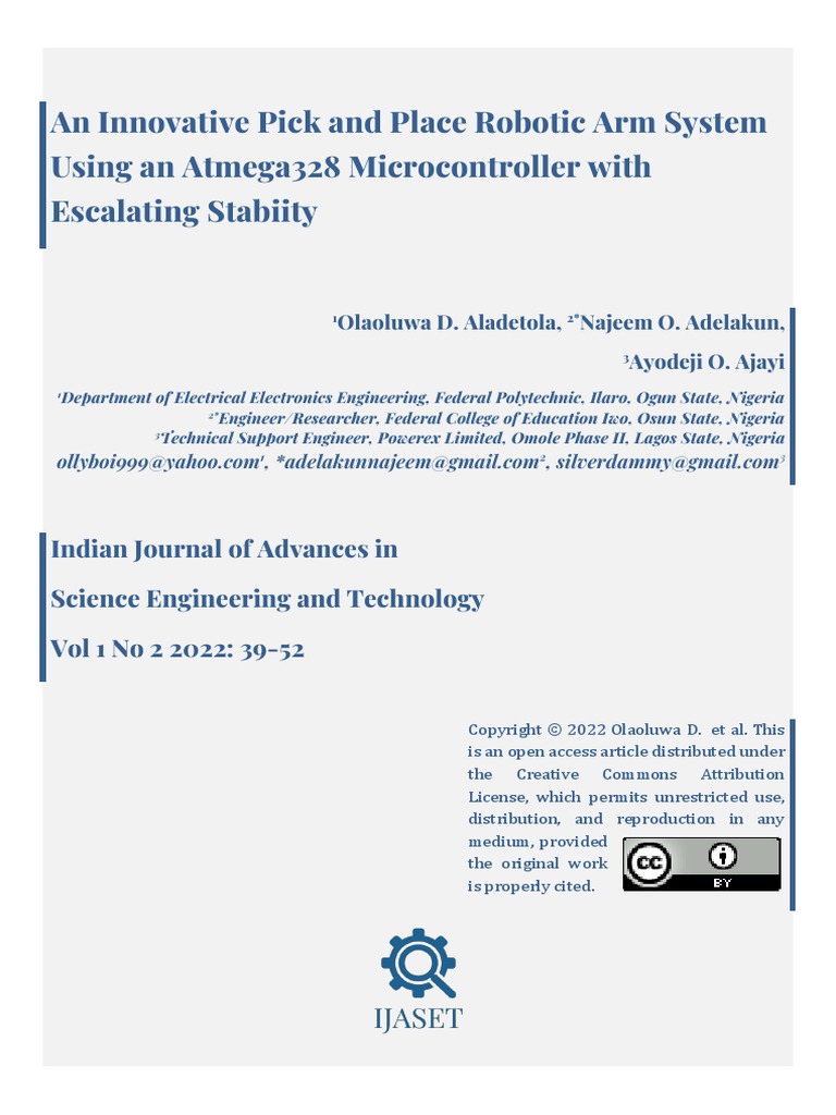 An Innovative Pick and Place Robotic Arm System Using An Atmega328 ...