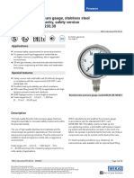 Bourdon Tube Pressure Gauge, Stainless Steel For The Process Industry, Safety Version Models 232.30 and 233.30