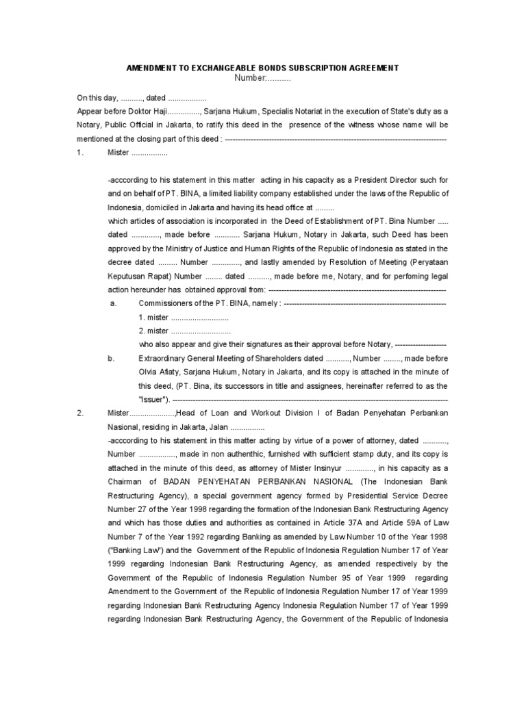 Amendment to Exchangeable Bonds Agreement | PDF | Finance & Money ...
