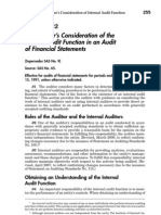 The Auditor's Consideration of The Internal Audit Function in An Audit of Financial Statements
