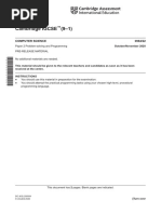 Cambridge IGCSE (9-1) : Computer Science 0984/22