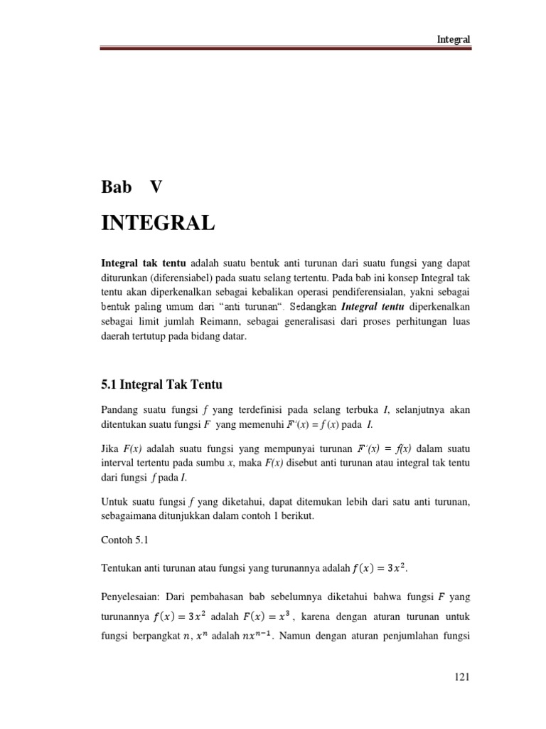 Integral Tak Tentu dan Teorema | PDF | Metode & Bahan Ajar