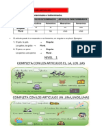 Practica de Refuerzo Clases de Articulos