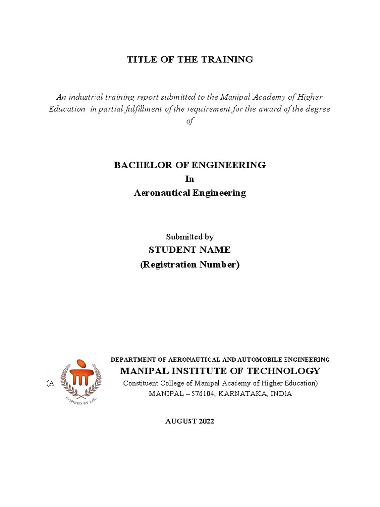 How To Write Industrial Training Report With Examples