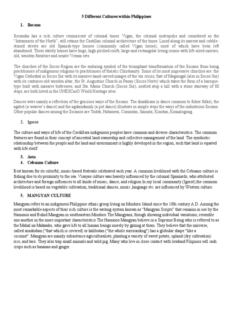 Philippine Cultural Diversity Guide | PDF | Ethnic Groups | Philippines