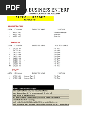 Payroll Report