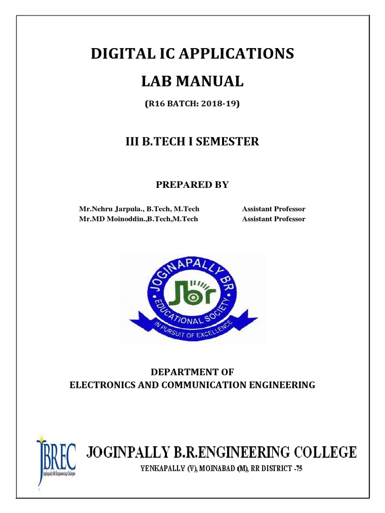 Dica Lab Manual PDF Logic Gate Digital Electronics