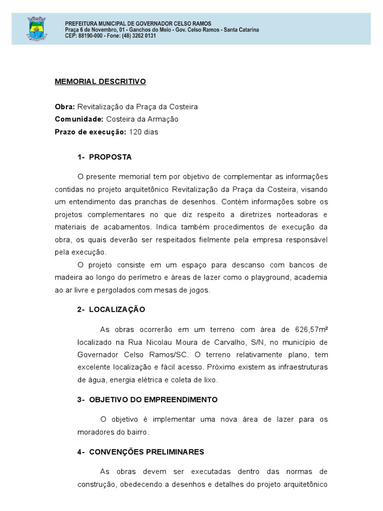 Memorial Descritivo Arquitetônico R06 | PDF | Argamassa (alvenaria ...