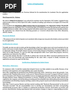 Letter of Explanation 
