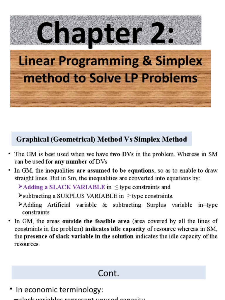 Simplex Method and Slack Variables Explained | PDF | Mathematical ...