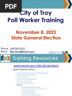 City of Troy Election Inspector Training
