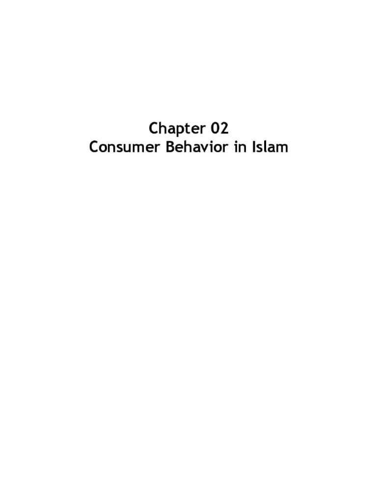 Chapter 2 Consumer Behavior in Islam | PDF