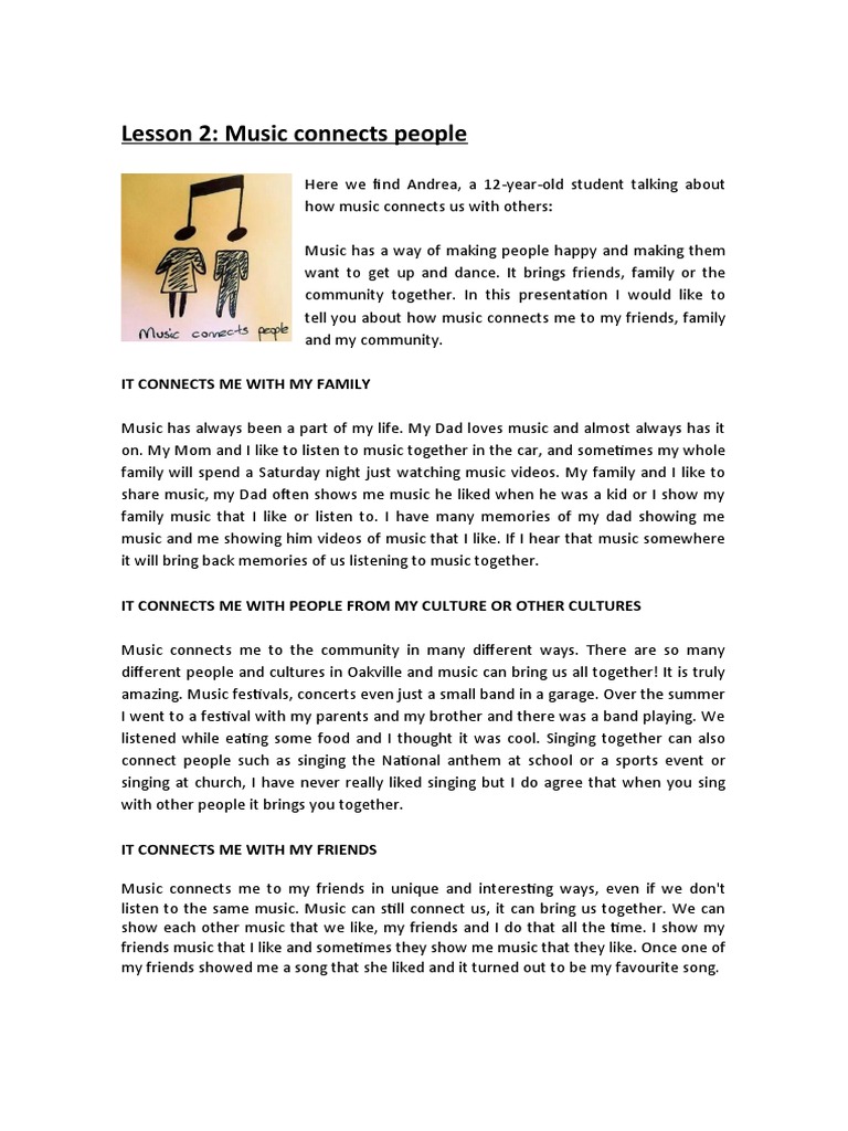 Connecting Through Music with Friends | PDF | Language Arts & Discipline