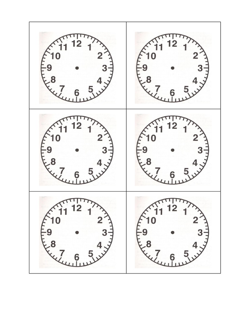 Blank Clock Faces PDF