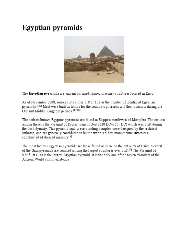 Egyptian Pyramids | PDF | Egyptian Pyramids | Ancient Egyptians