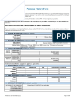 11 - Personal History Form