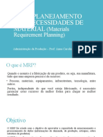 MRP-Planejamento necessidades materiais