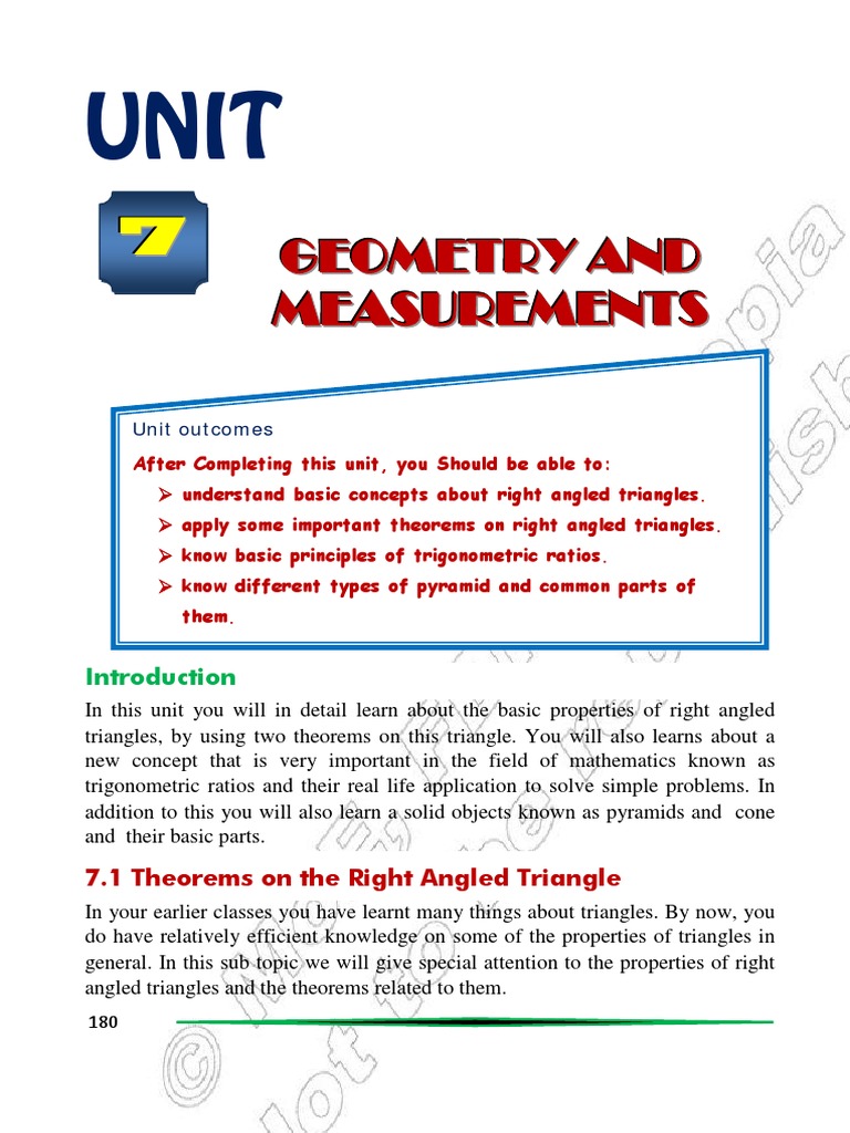 8 Unit7 | PDF | Trigonometric Functions | Triangle