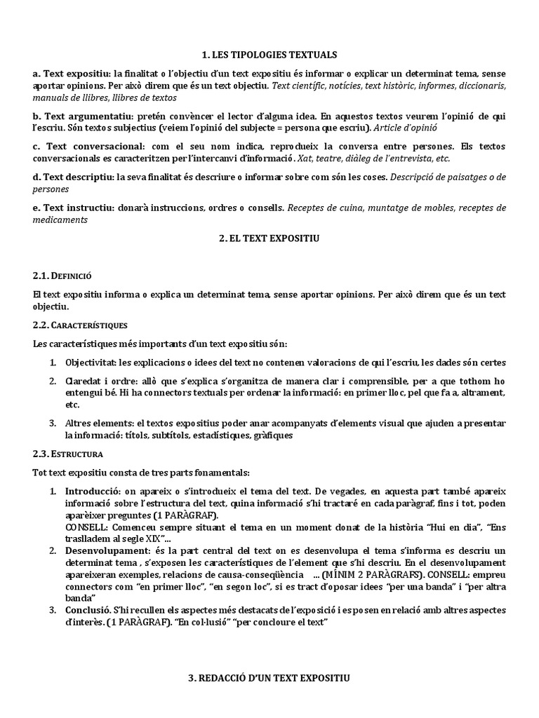 EL TEXT EXPOSITIU 4t Eso | PDF