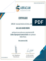 Certificado ABRACAM - Câmbio e Operações de Comercio Exterior