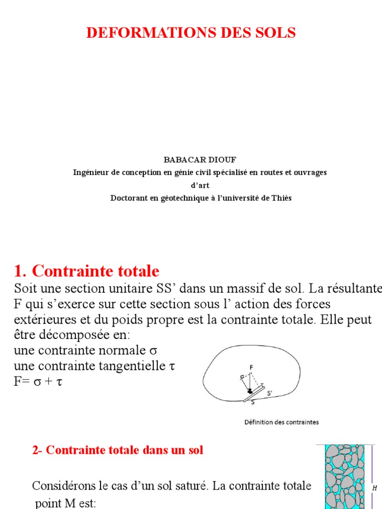 Contrainte et déformation des sols | PDF | Contrainte de cisaillement ...