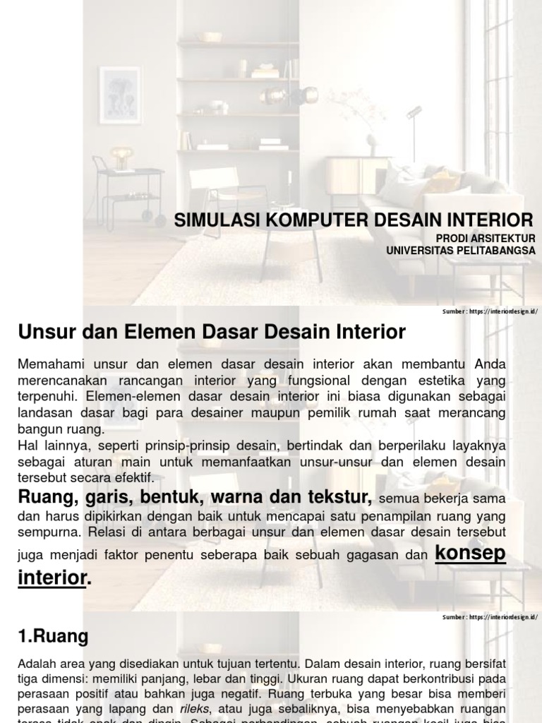 Elemen Dasar Desain Interior Efektif | PDF | Karier & Perkembangan