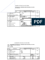 Calendario de Ejecucion de Obra