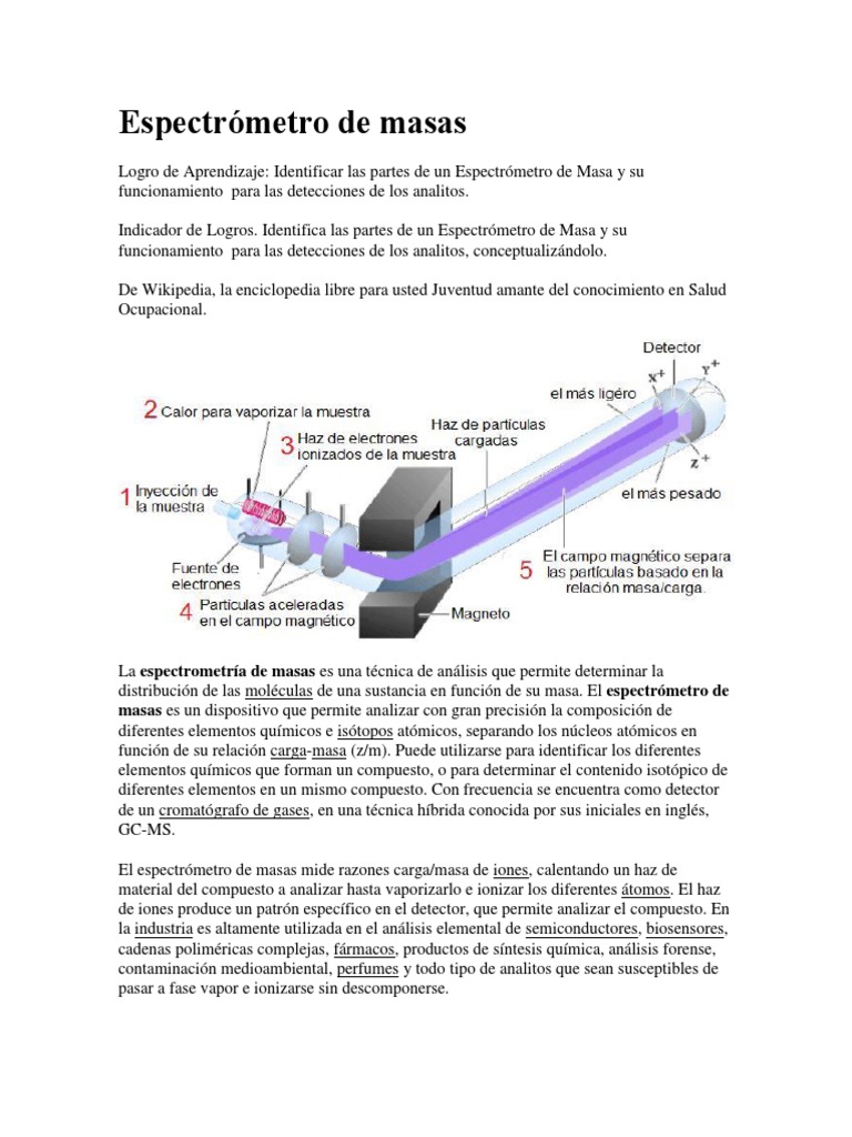 Espectrómetro de Masas | PDF | Espectrometría de masas | Ionización