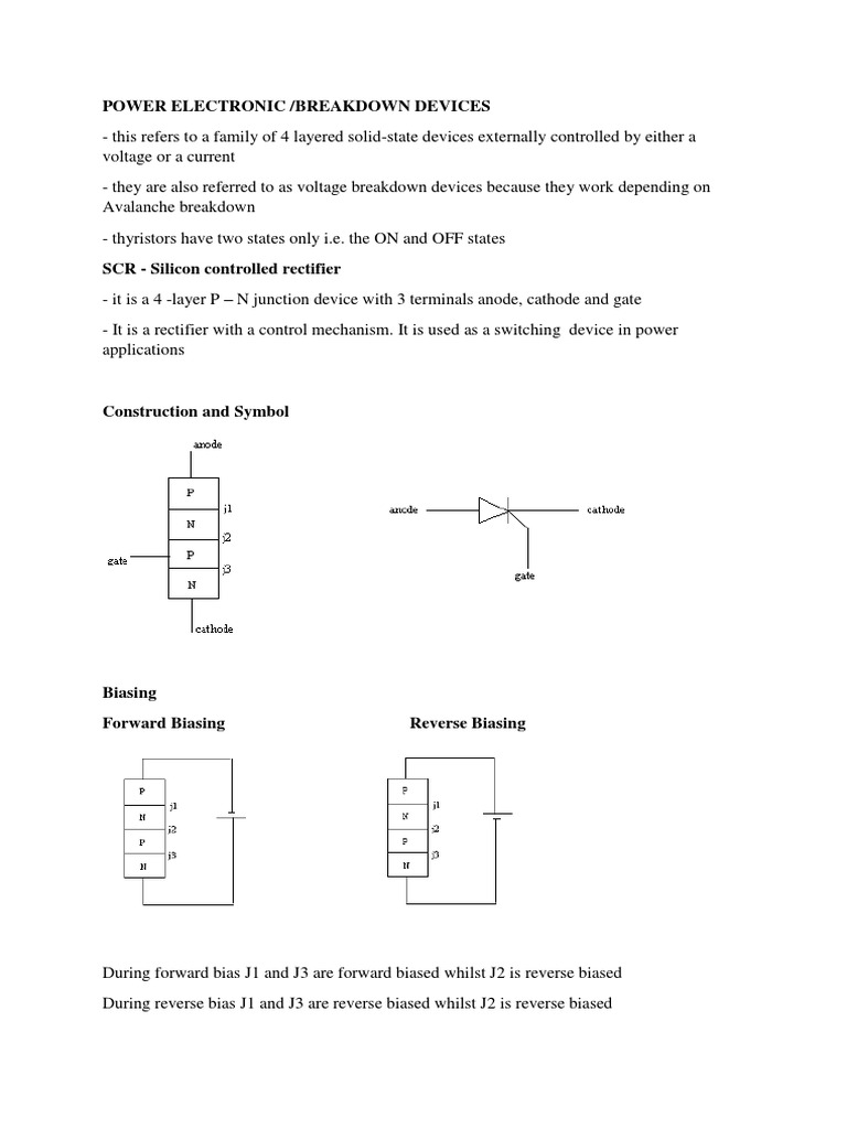 Power Electronic Devices Pdf Electrical Components Components