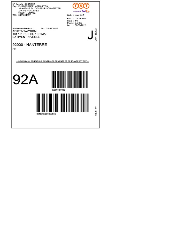 Bordereau Retour Cs0068574 Pdf