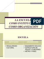 La Escuela Como Institucion y Organizacion - 2015