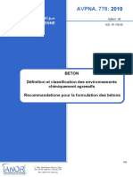 AVPNA 778-1_Béton-Définition Et Classification Des Environnements Chimiquement Agressifs