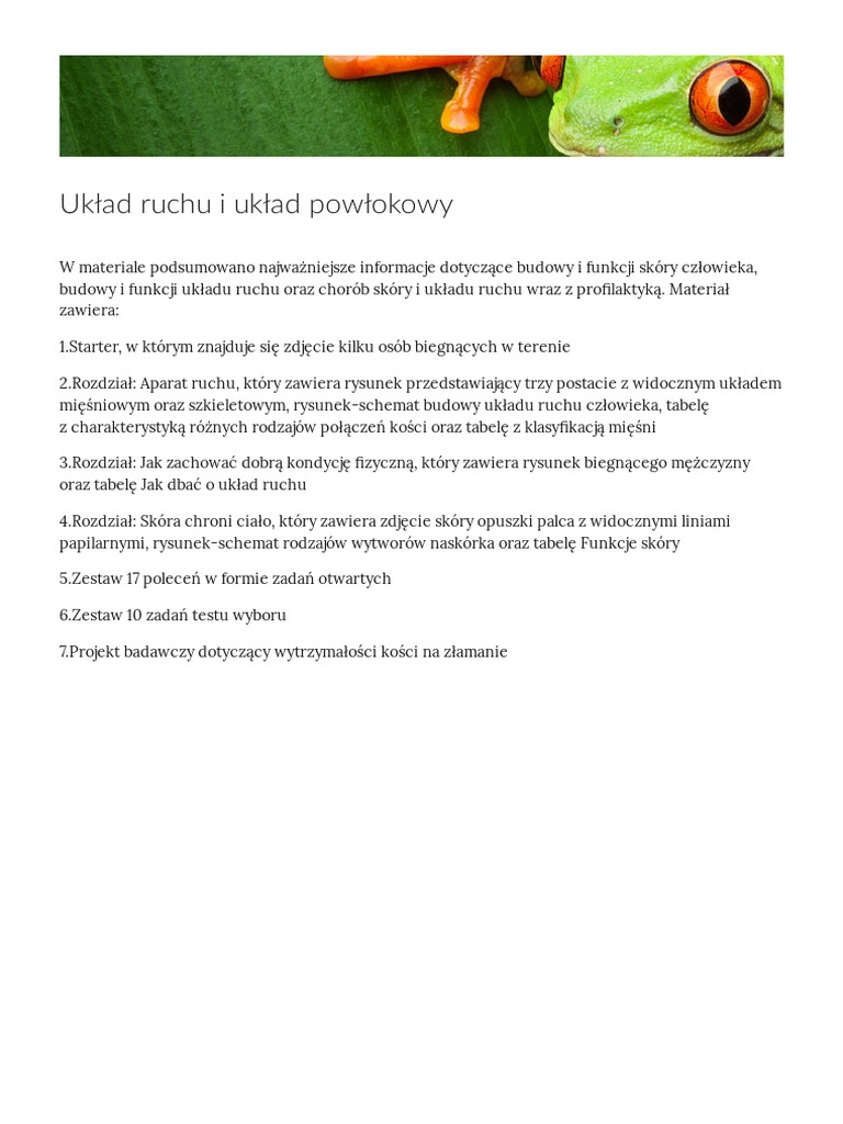 Uklad Ruchu I Uklad Powlokowy | PDF