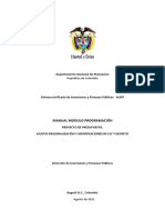 Manual Módulo Programación - Proyecto Presupuesto - Entidades y Modifi