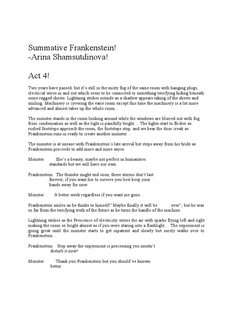 Act 4 | PDF | Frankenstein