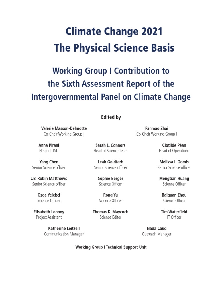 IPCC AR6 WGI FrontMatter | PDF | Intergovernmental Panel On Climate ...