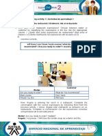 Mesero o El Cliente Clasificando Las Expresiones Del Recuadro en La Columna Correcta