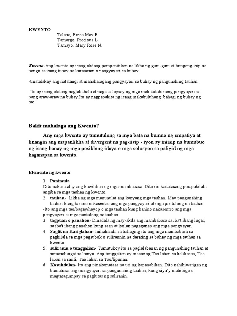Kwento Report | PDF