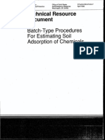 Batch-Type Procedures For Estimating Soil Adsorption of Chemicals