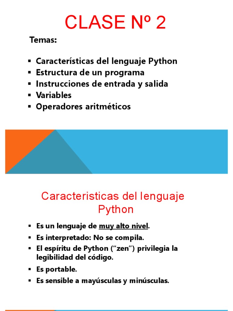 Introducción a Python: Características básicas, variables, operadores y ...