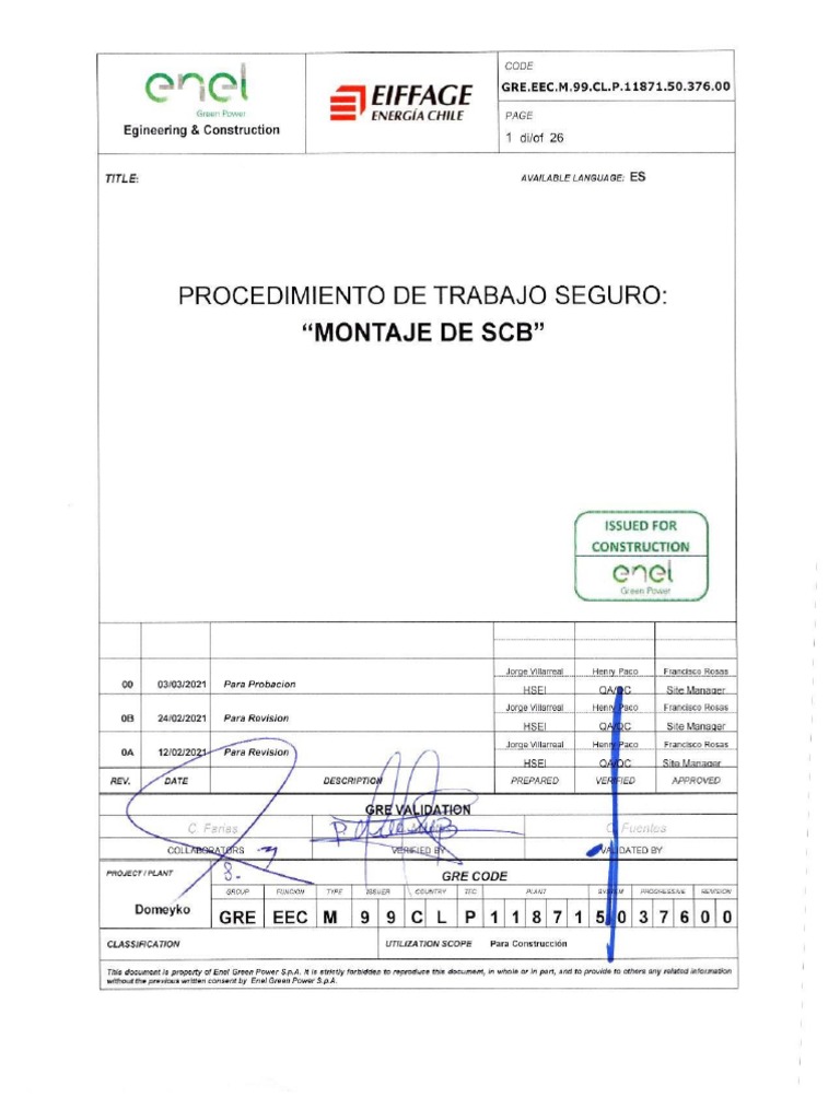 GRE - EEC.M.99.CL.P.11871.50.376.00 Montaje SCB Firmado | PDF ...