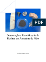 Relatório: Observação e Identificação de Rochas em Amostras de Mão