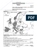 Varianta Geografie Bacalaureat 2022