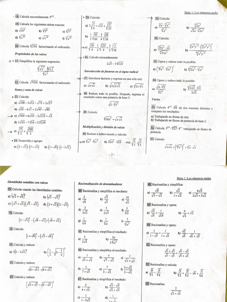 Ejercicios Radicales Pdf